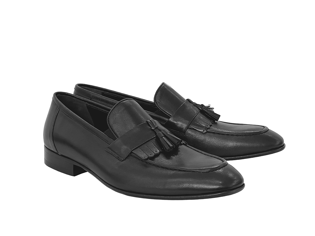 Pelleline 3010 Kilttie Tassel loafer- Black