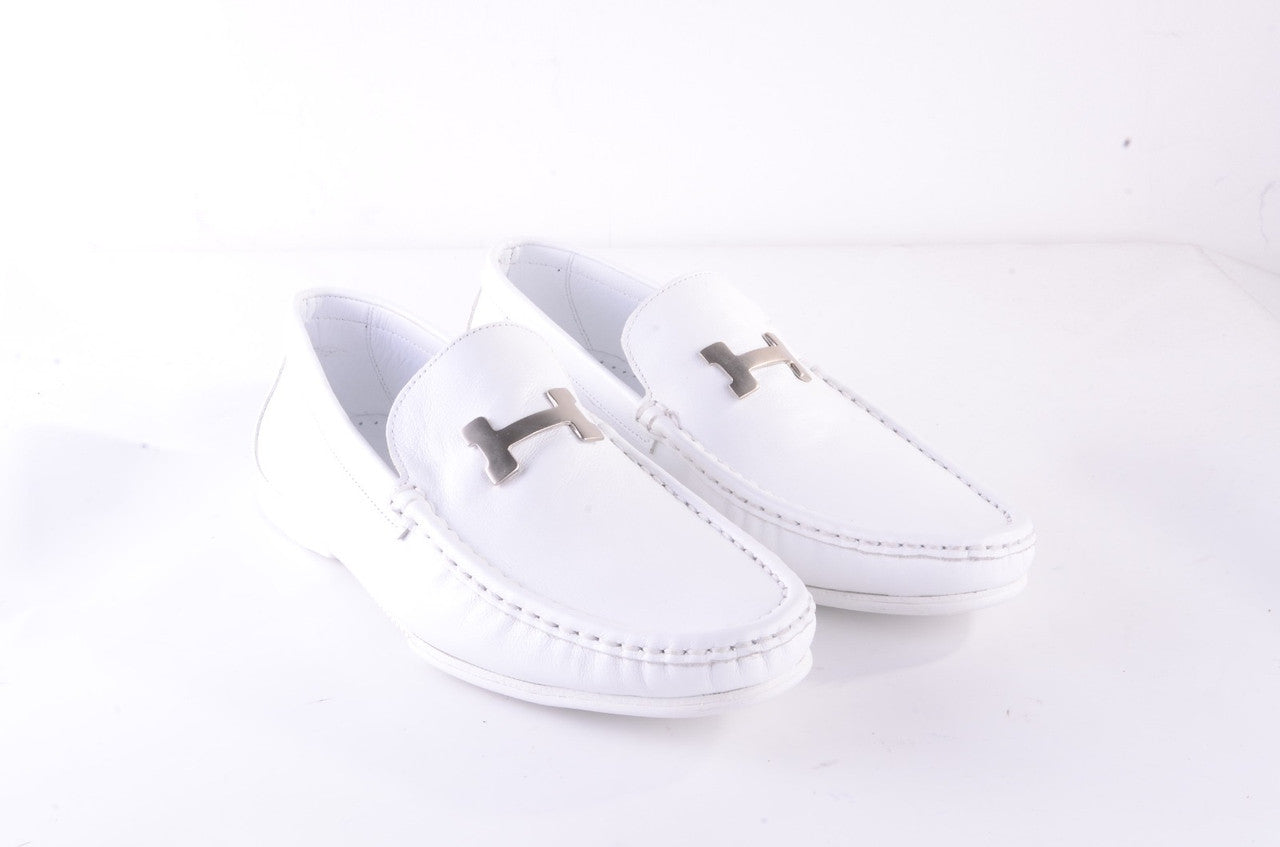 Pelle Line Exclusive 3218H Soft Driving shoe -White