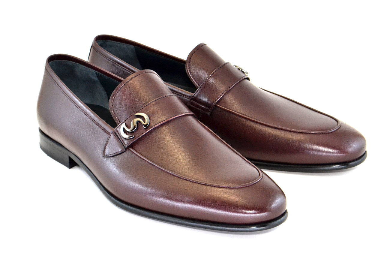 Corrente 5605 Side Logo loafer - Burgundy
