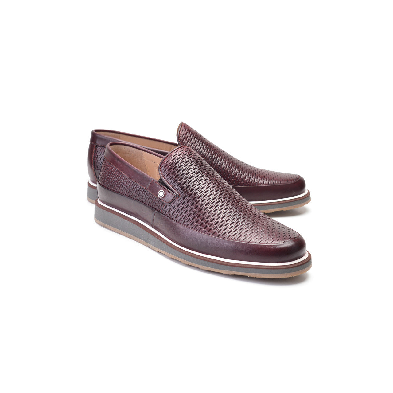 Pelle Line Exclusive 9453 Perforated leather loafer-Burgundy