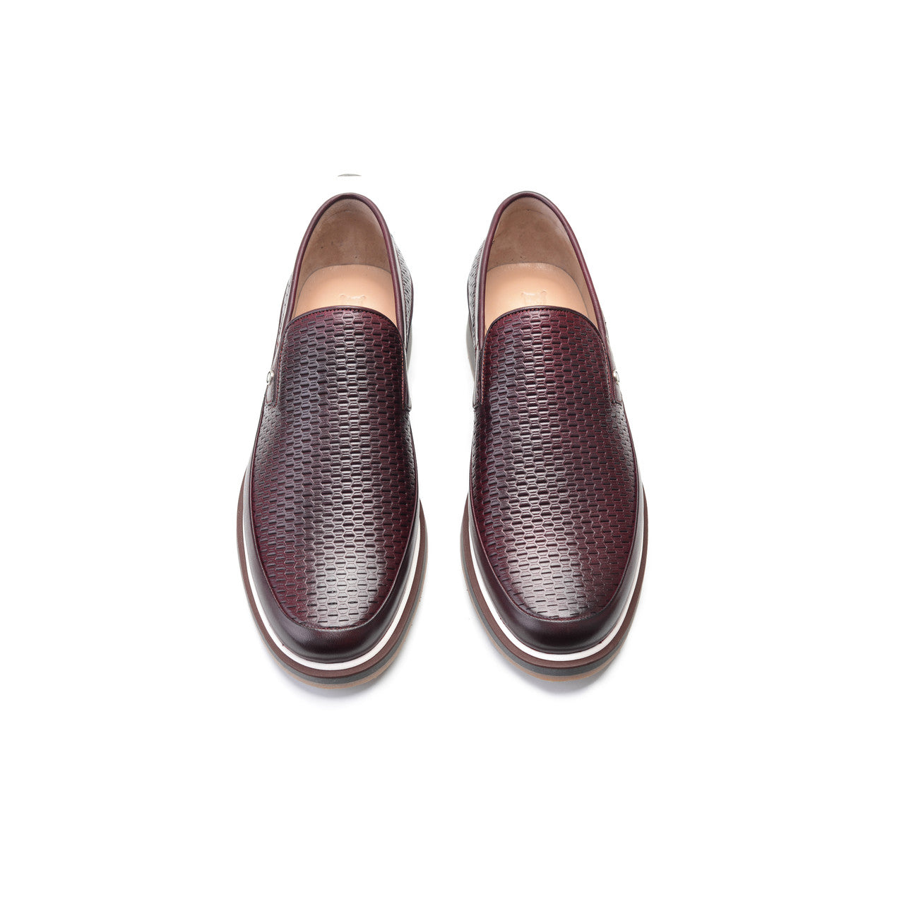 Pelle Line Exclusive 9453 Perforated leather loafer-Burgundy