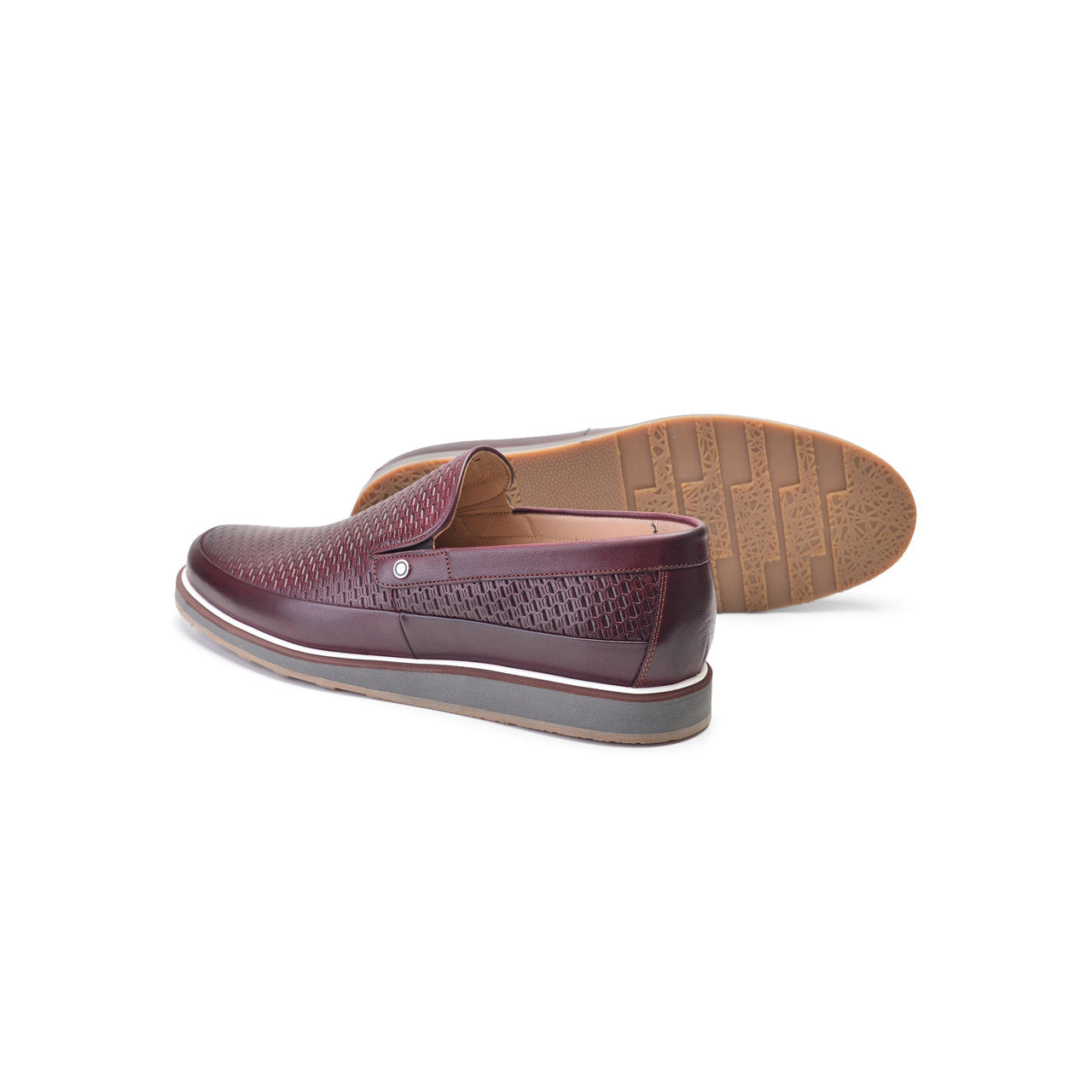 Pelle Line Exclusive 9453 Perforated leather loafer-Burgundy