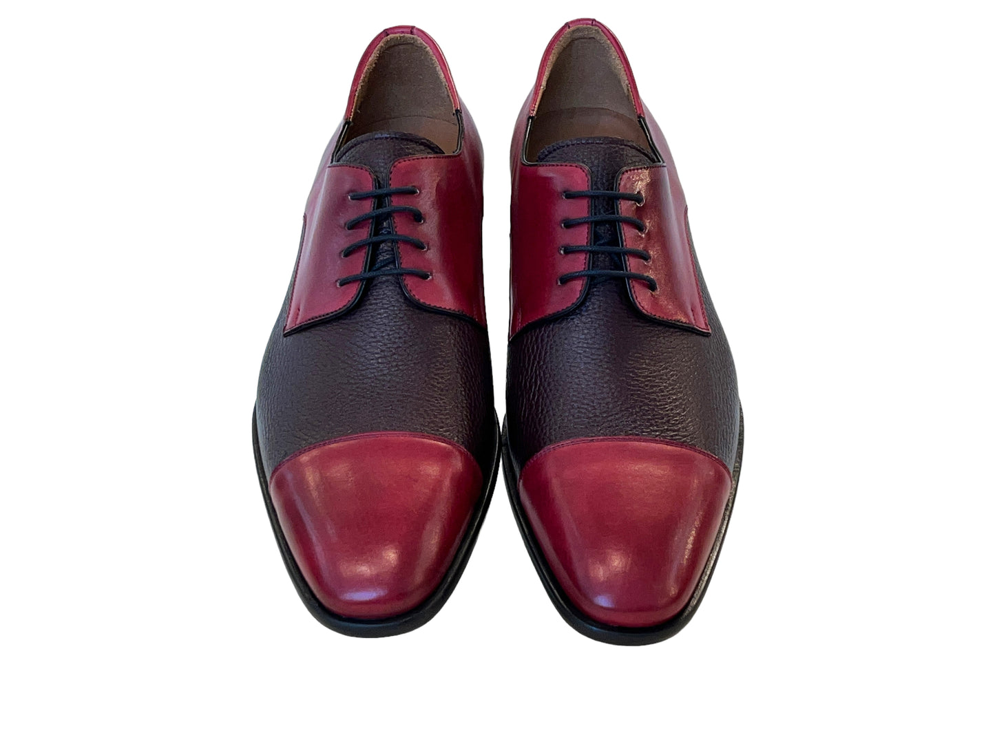Mezlan Captoe Deer Lace up- Burgundy-Red