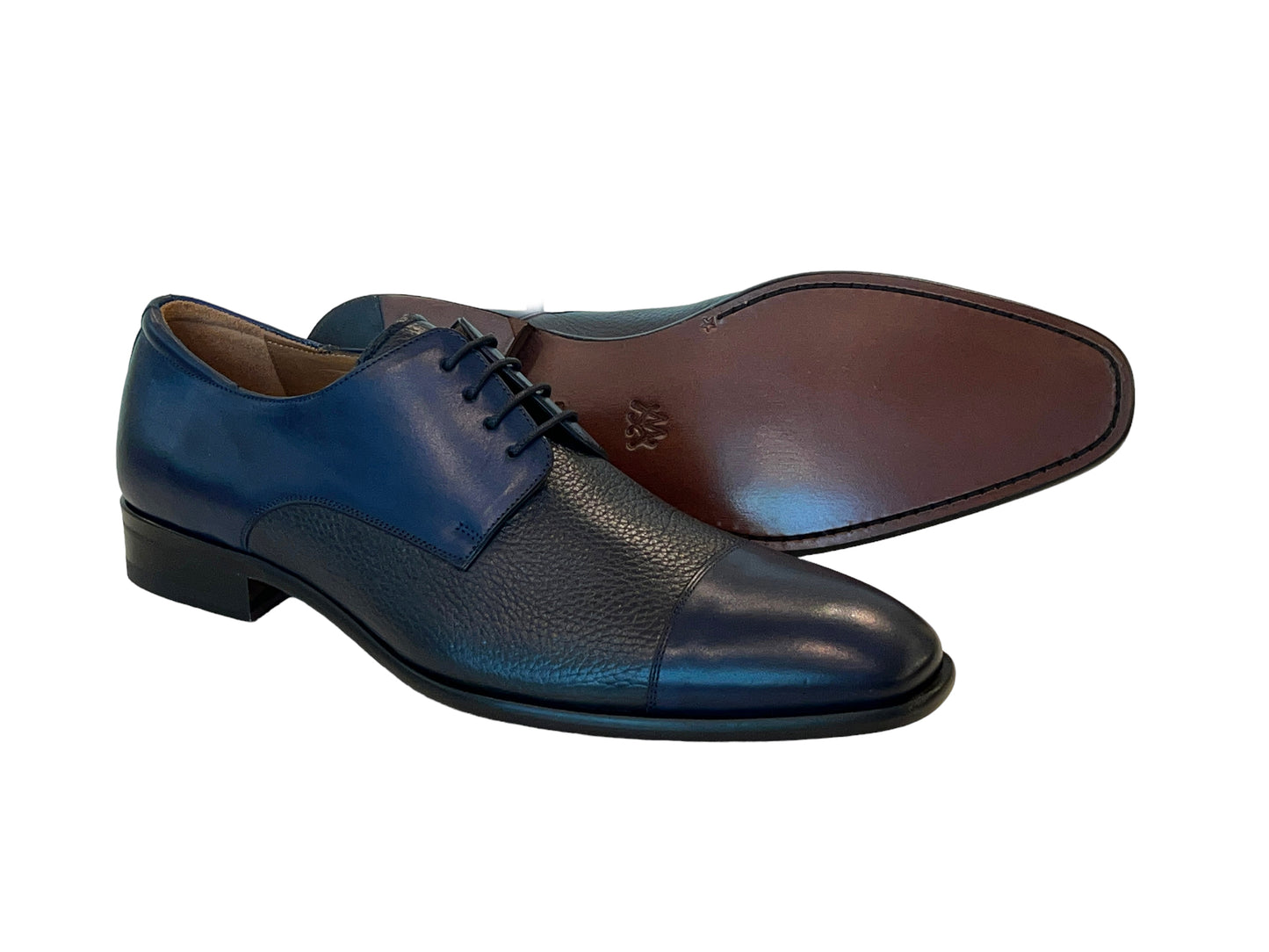 Mezlan Captoe Deer Lace up- Navy
