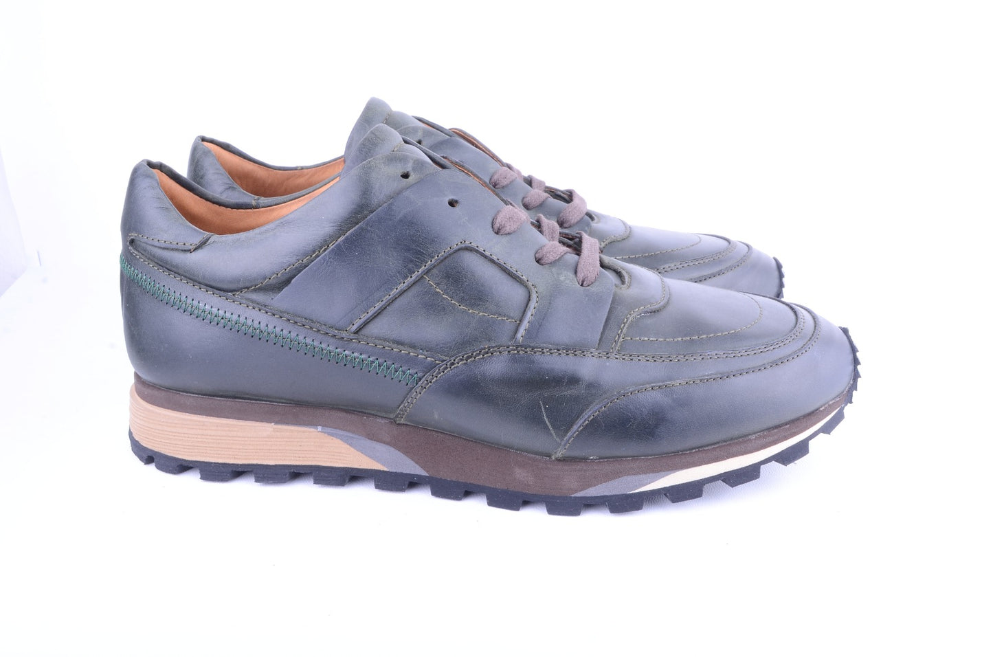 Pelle Line- 5753 Full Leather fashion Sneaker- Green