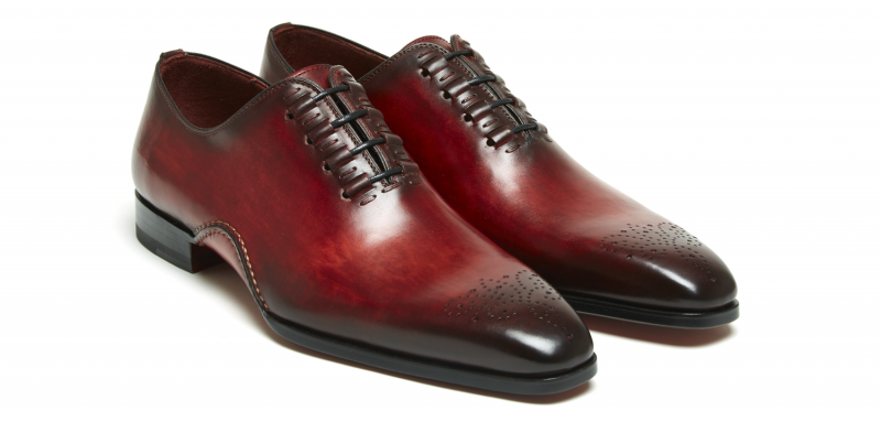 Magnanni Exclusive 17970 Rolled Sole Medallion Toe Lace Up - Red