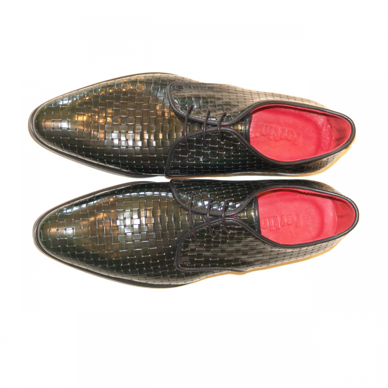 Fertini 23500 Woven Leather Lace Up - Green