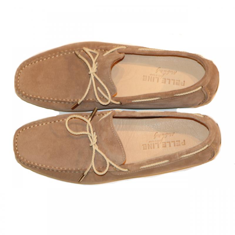 Pelle Line Exclusive 25155 Comfort Suede Driving Moccasin - Tan
