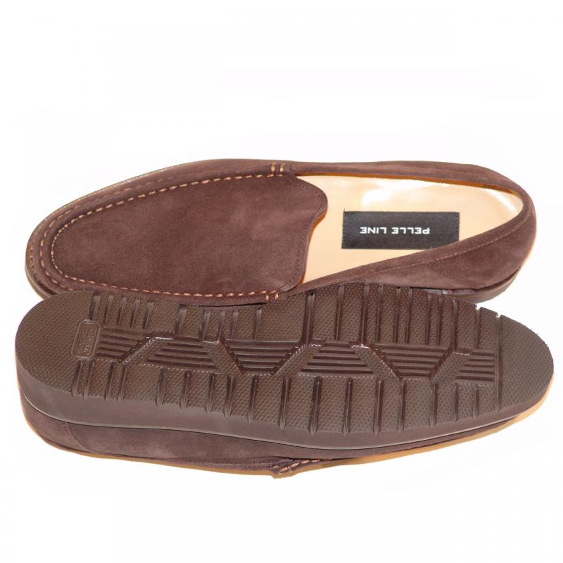 Pelle Line Exclusive 3452 Comfort Sole Suede Bit Loafer - Brown