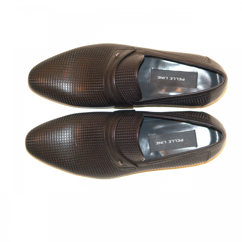 Pelle Line Exclusive 3860 Perforated Buckle Loafer - Black