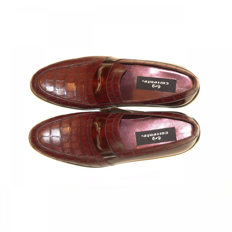 Corrente 4309 Laser Printed Comfort Loafer - Burgundy