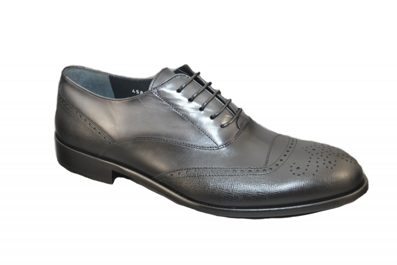 Corrente 4583 Medallion Toe Lace Up - Black/Grey
