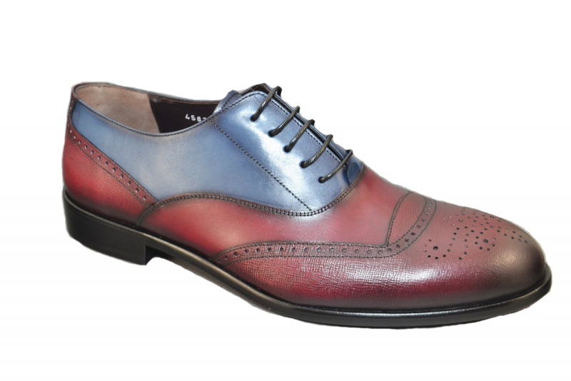 Corrente 4583 Medallion Toe Lace Up - Burgundy/Blue