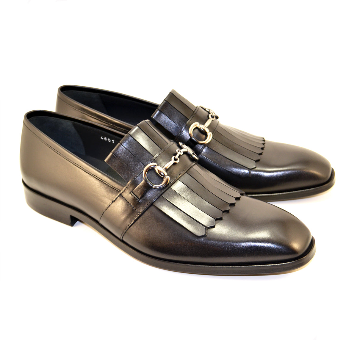 Corrente 4651 Kiltie Buckle Loafer - Black
