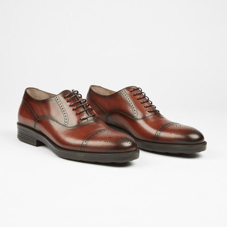 Corrente 4581 Medallion Cap Toe Comfort Lace Up - Brown