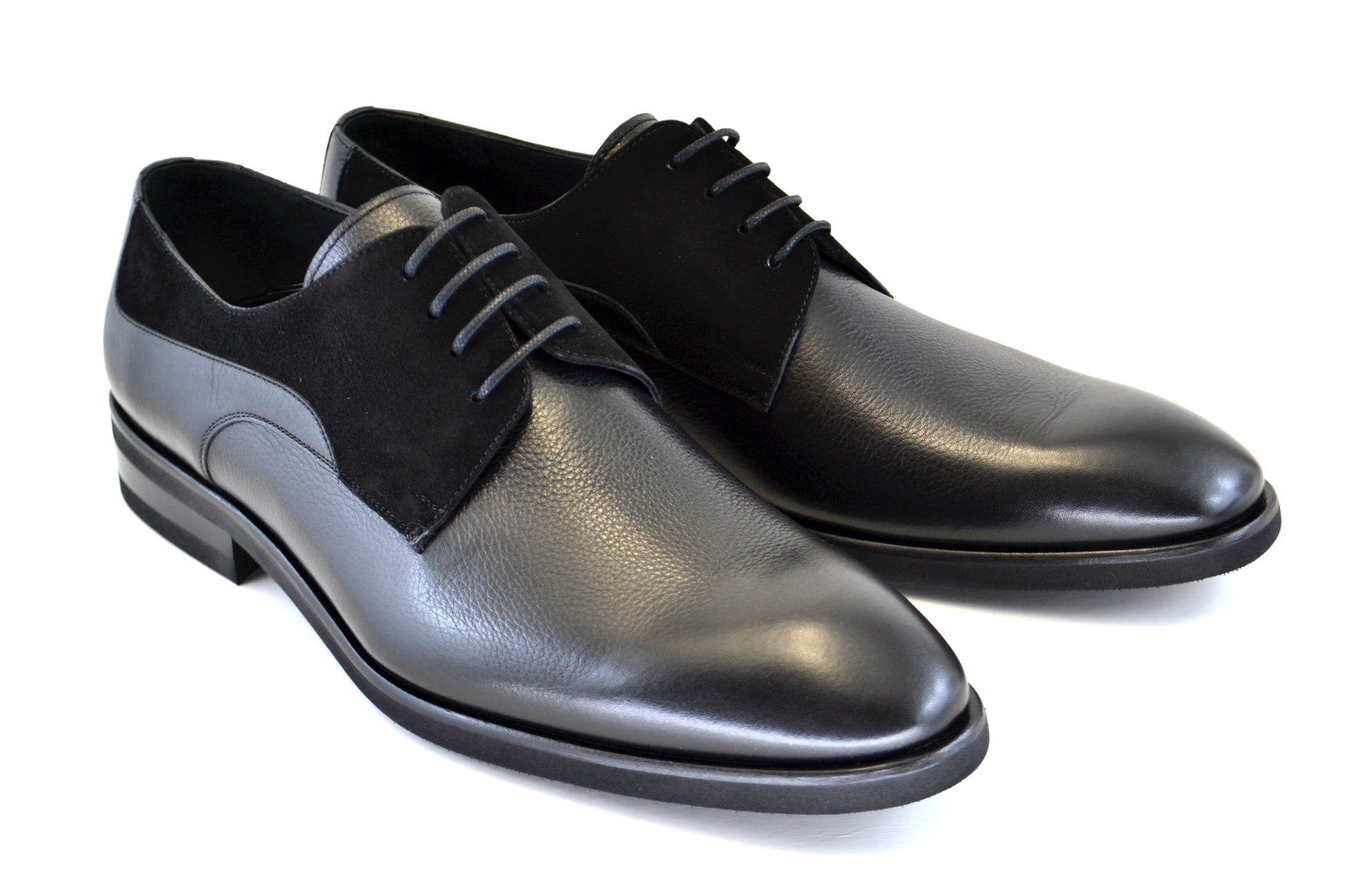 Corrente 5341HS Leather/Suede Plain Toe Lace Up - Black