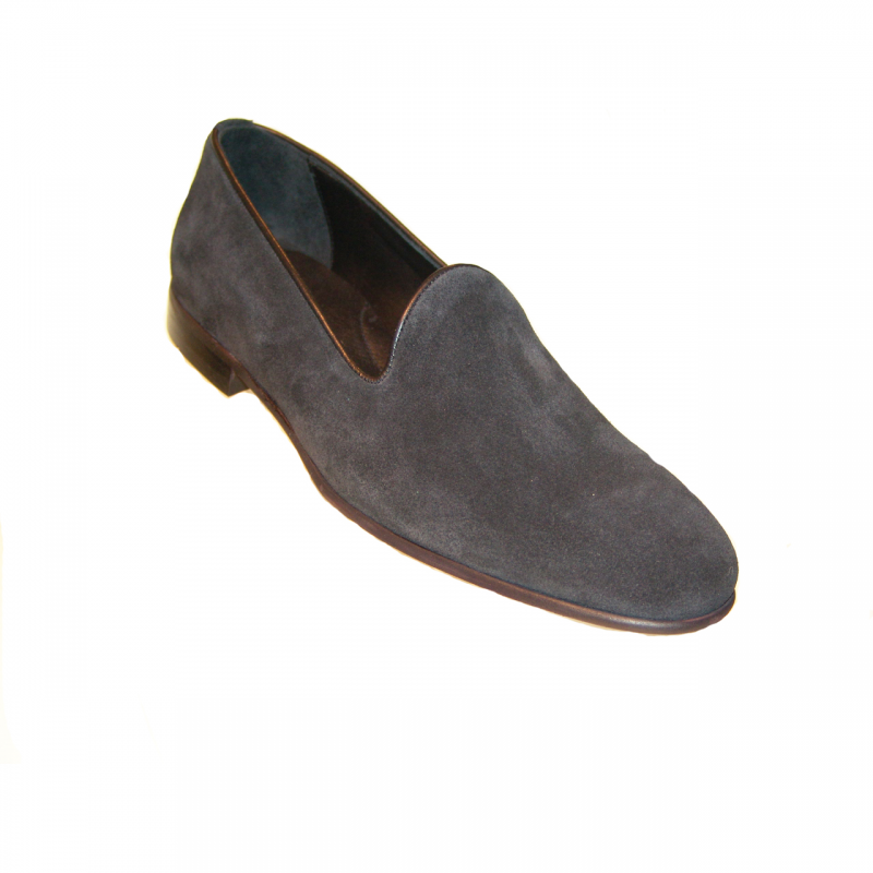 Fertini 80200 Low Vamp Suede Loafer - Black