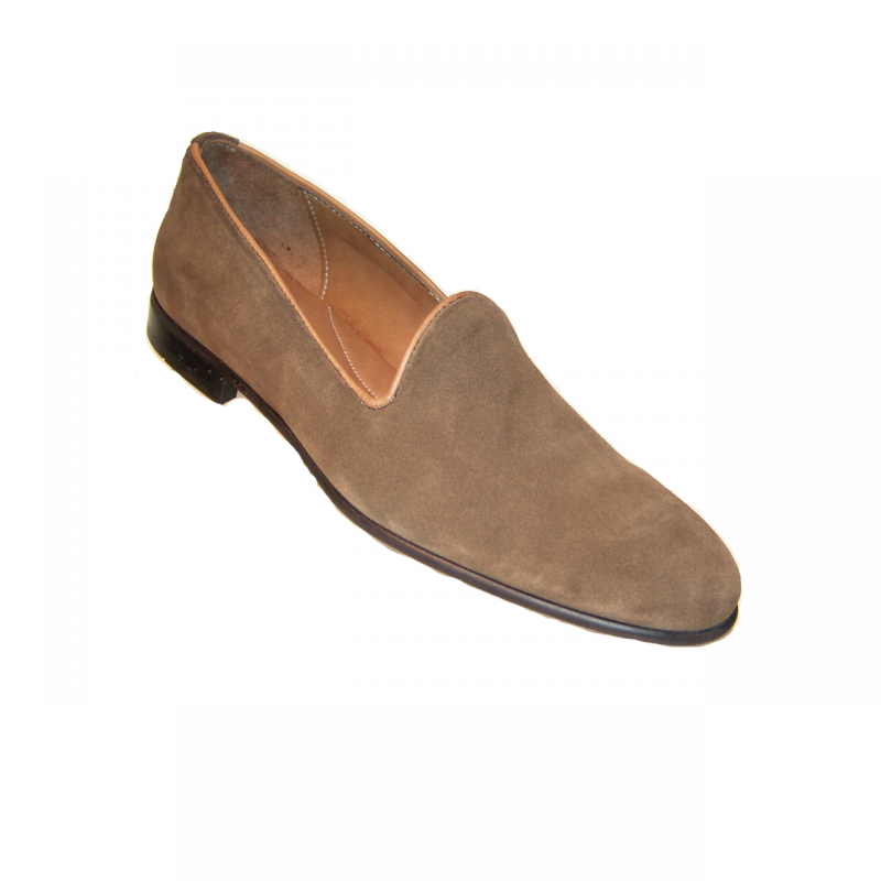 Fertini 80200 Low Vamp Suede Loafer - Mid Brown