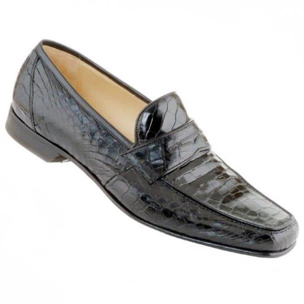 Caporicci 9961 Genuine Alligator Penny Loafer - Black