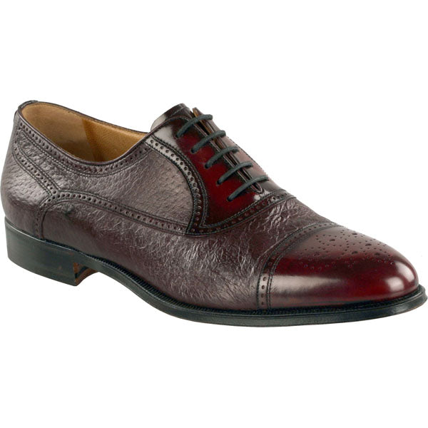 Moreschi Abano Soft Peccary & Calfskin Cap Toe Lace Up - Burgundy