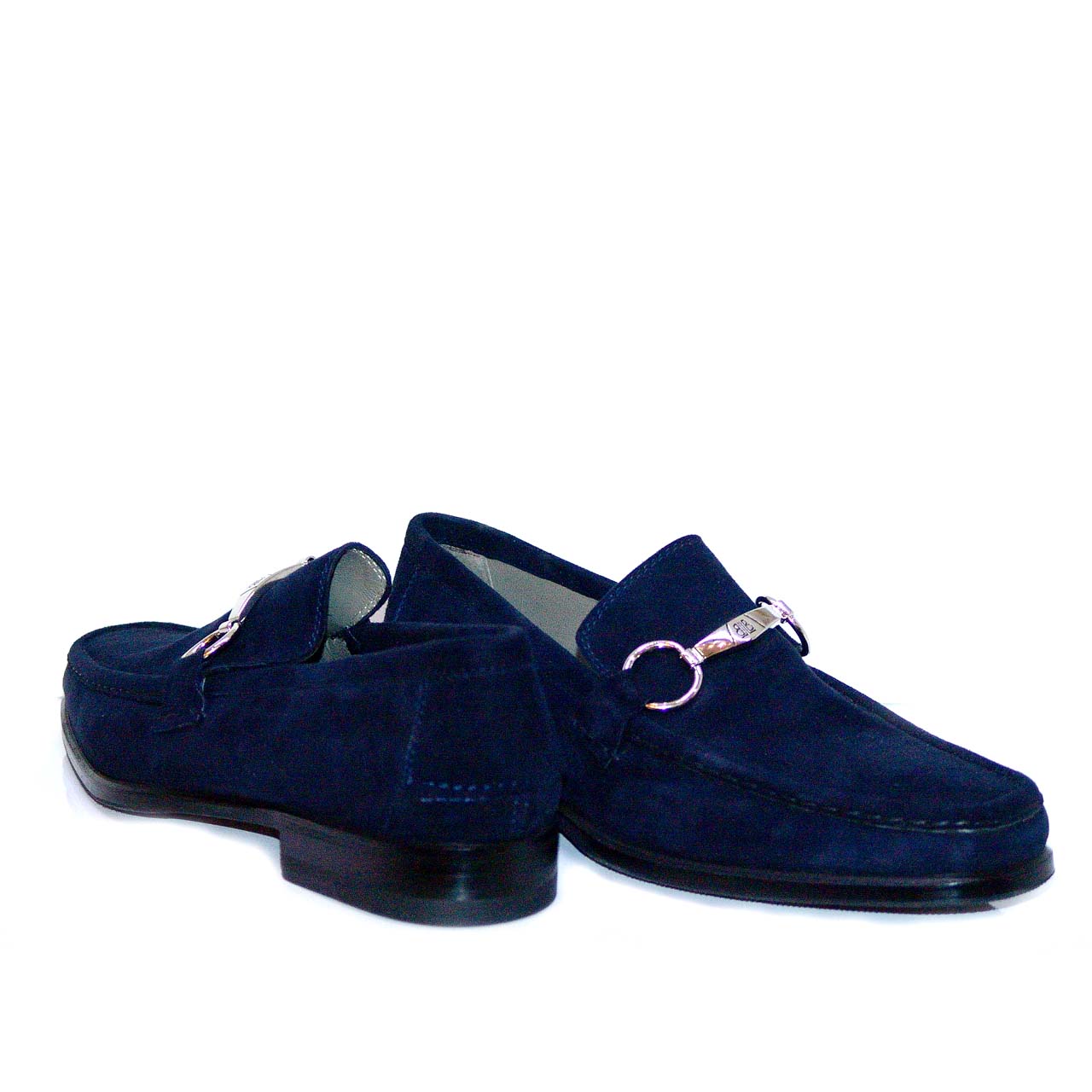 Lorenzo Banfi 626F Suede Bit Loafer - Navy