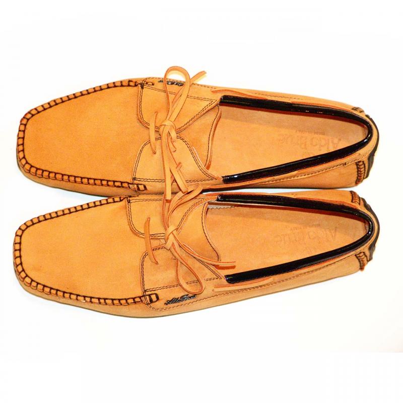 Aldo Brue 673 Nubuck Driving Shoes - Mustard/Black