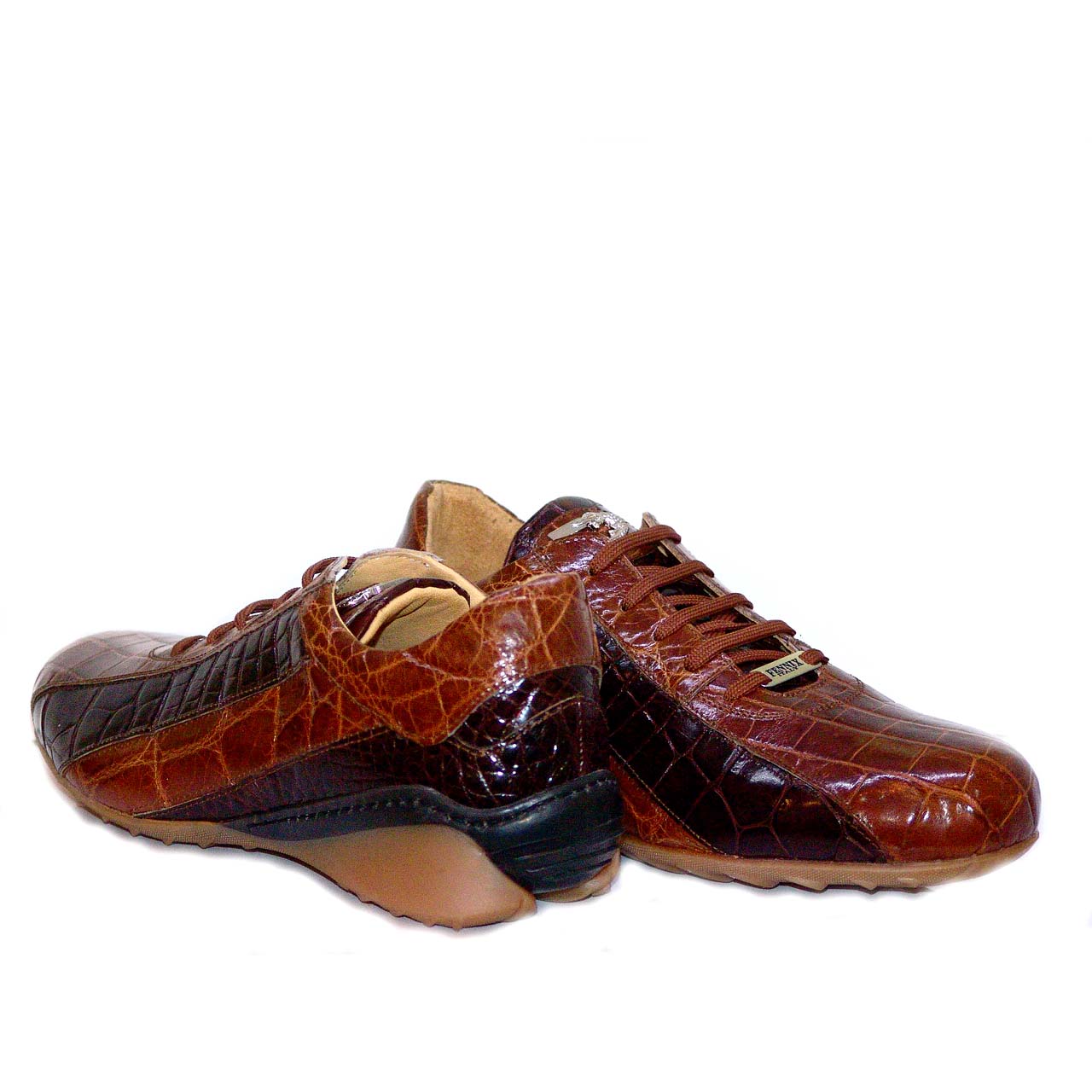 Fennix 2771 Genuine Alligator Two Tone Sneaker - Brown