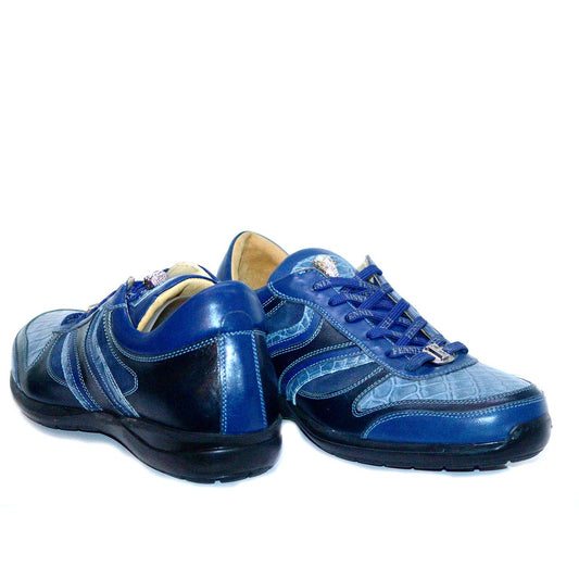 Fennix 3045 Genuine Alligator & Calfskin Two Tone Sneaker - Blue