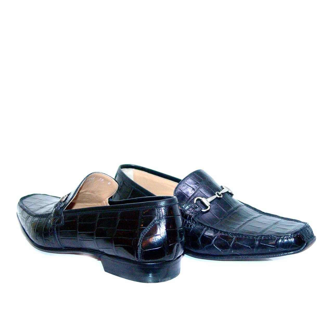 Romano Martegani 4875 Genuine Alligator Bit Buckle Loafer - Black