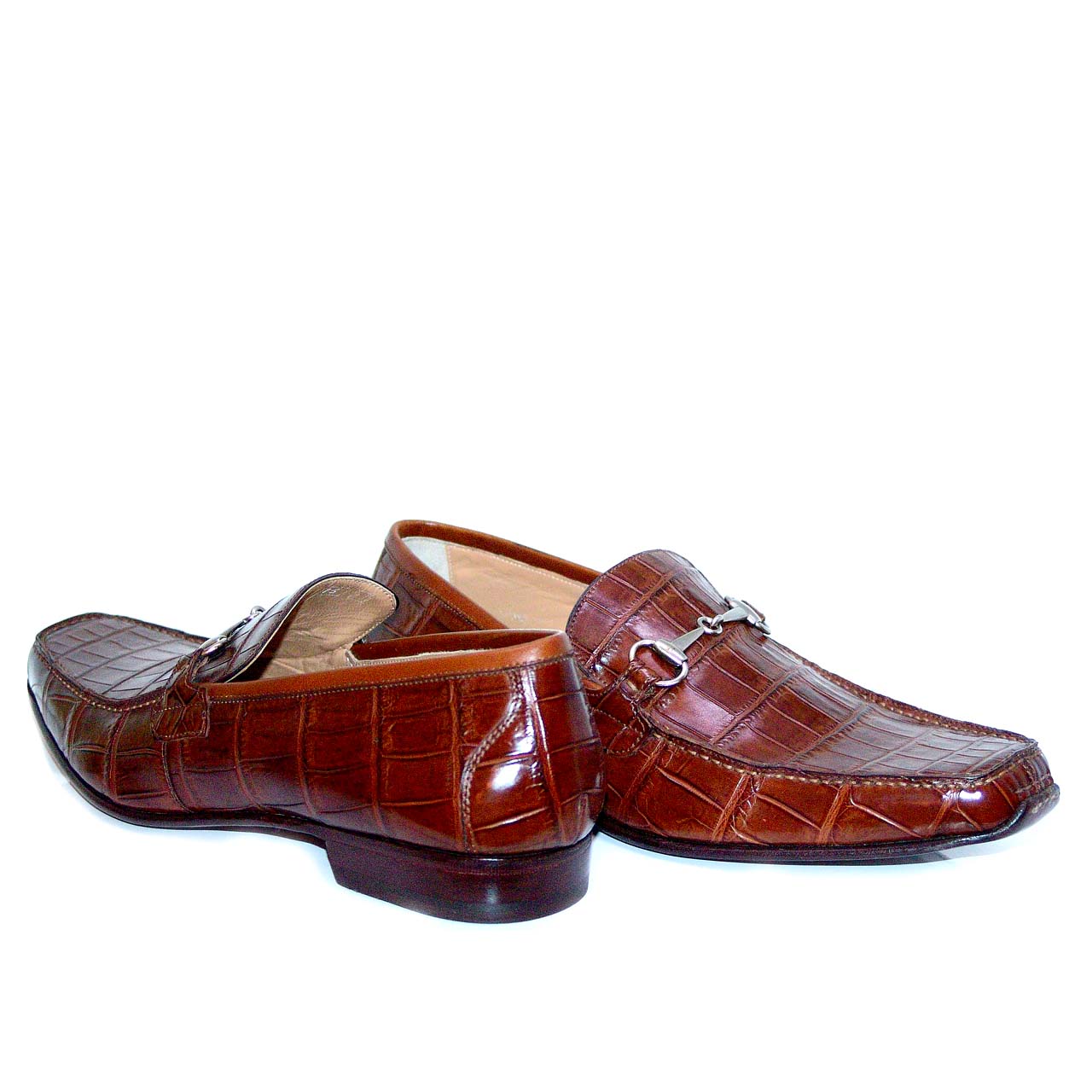 Romano Martegani 4875 Genuine Alligator Bit Buckle Loafer - Brown
