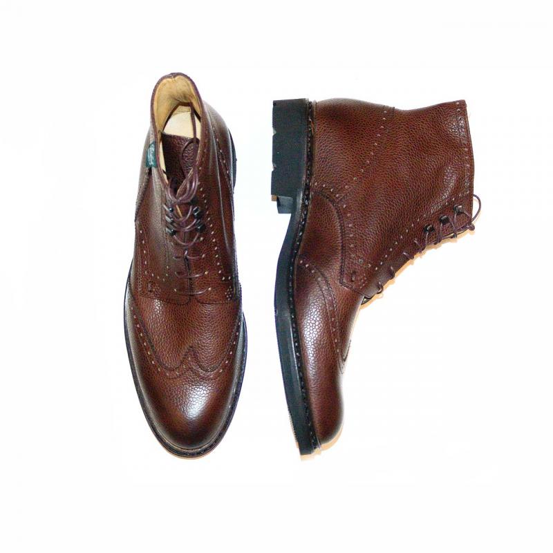Paraboot Perrault (116133) Pebble Grain Wingtip Lace Up Boot - Brown