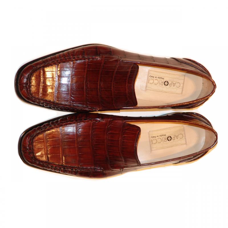 Caporicci Capo Genuine Alligator Plain Loafer - Tan