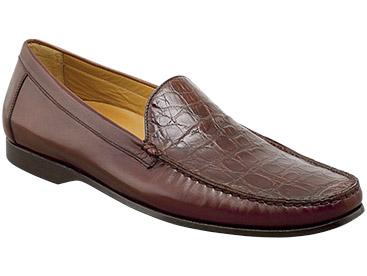 Mezlan Costanzo Genuine Crocodile Vamp Loafer - Brown