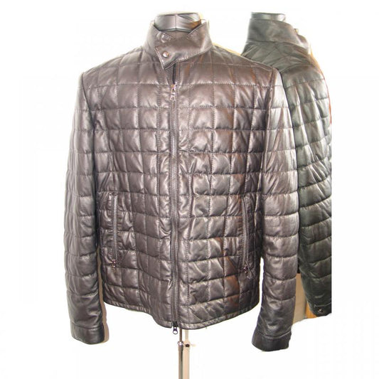 Pelleline Gianni Goose Down Leather Jacket Black