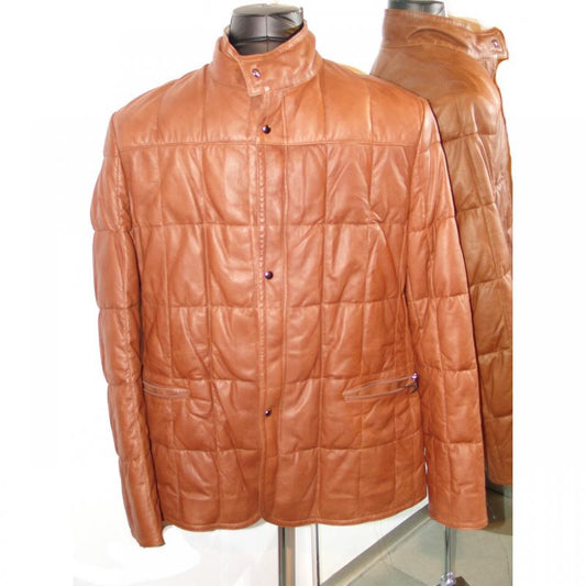 Pelleline Achile Goose Down 3/4 Leather Jacket