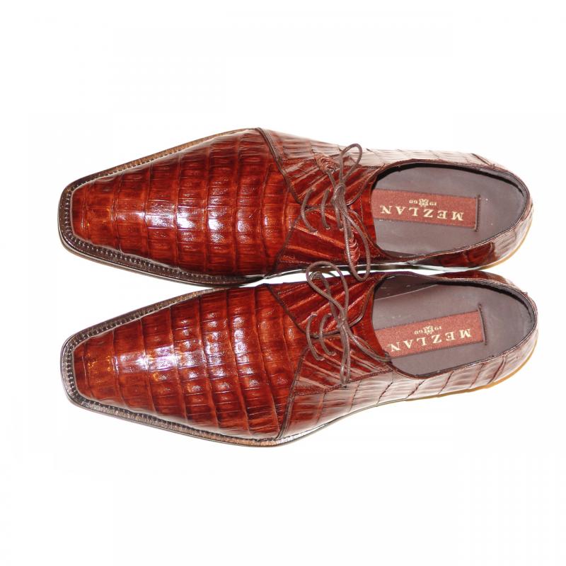 Mezlan Sempre Genuine Crocodile Lace Up - Sport Brown