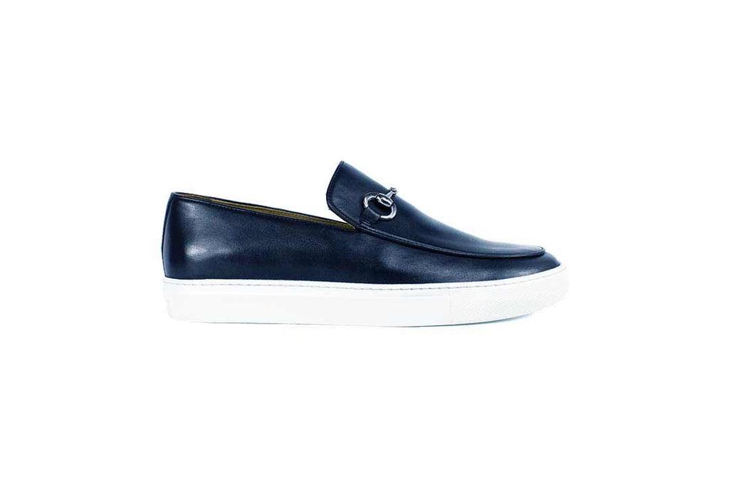 Pelle Line Santino Casual Buckle Loafer- Navy