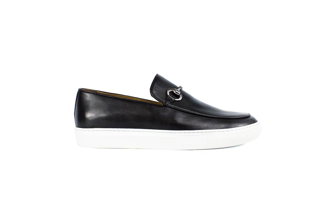 Pelle Line Santino Casual Buckle Loafer- Black