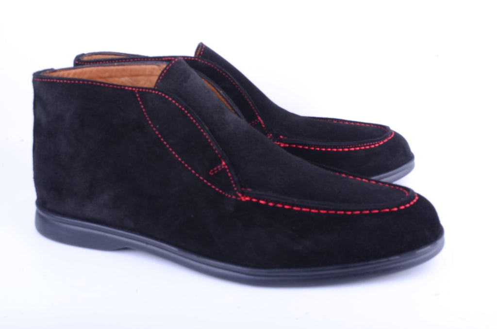 Pelle Line 3735 Suede half boot- Black