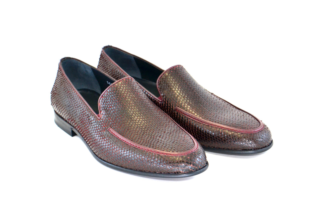 Corrente 5604 Python Loafer- Burgundy