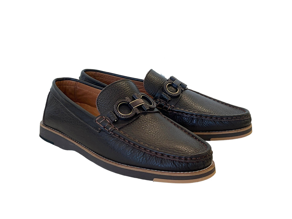 Pelle Line 5902-  Casual Buckle loafer -Brown