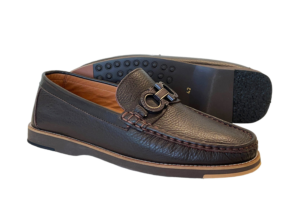 Pelle Line 5902-  Casual Buckle loafer -Brown