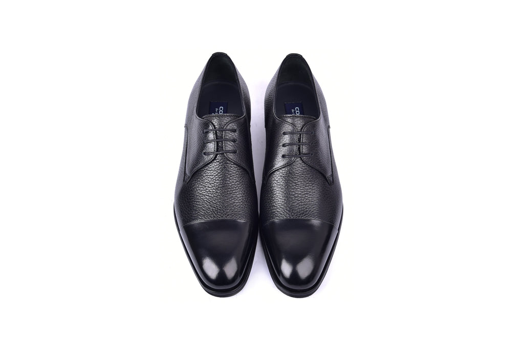 C001105-6793 Cap Toe Deer Skin- Black