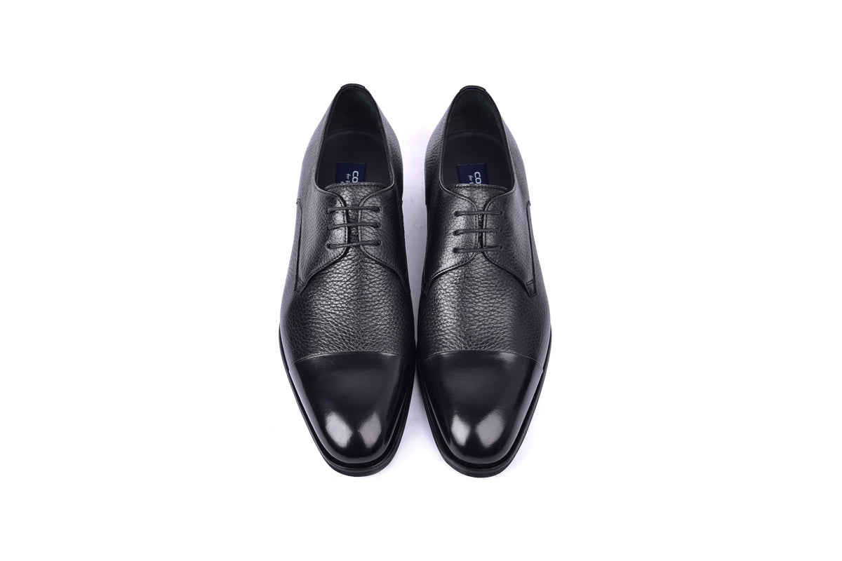C001105-6793 Cap Toe Deer Skin- Black