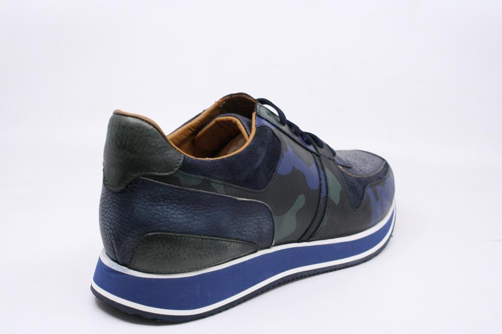 Pelle Line Exclusive 8418A Camouflage sneaker- Navy