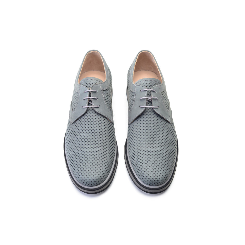Pelle Line Exclusive 9373 Perforated Nubak Lace up- Grey