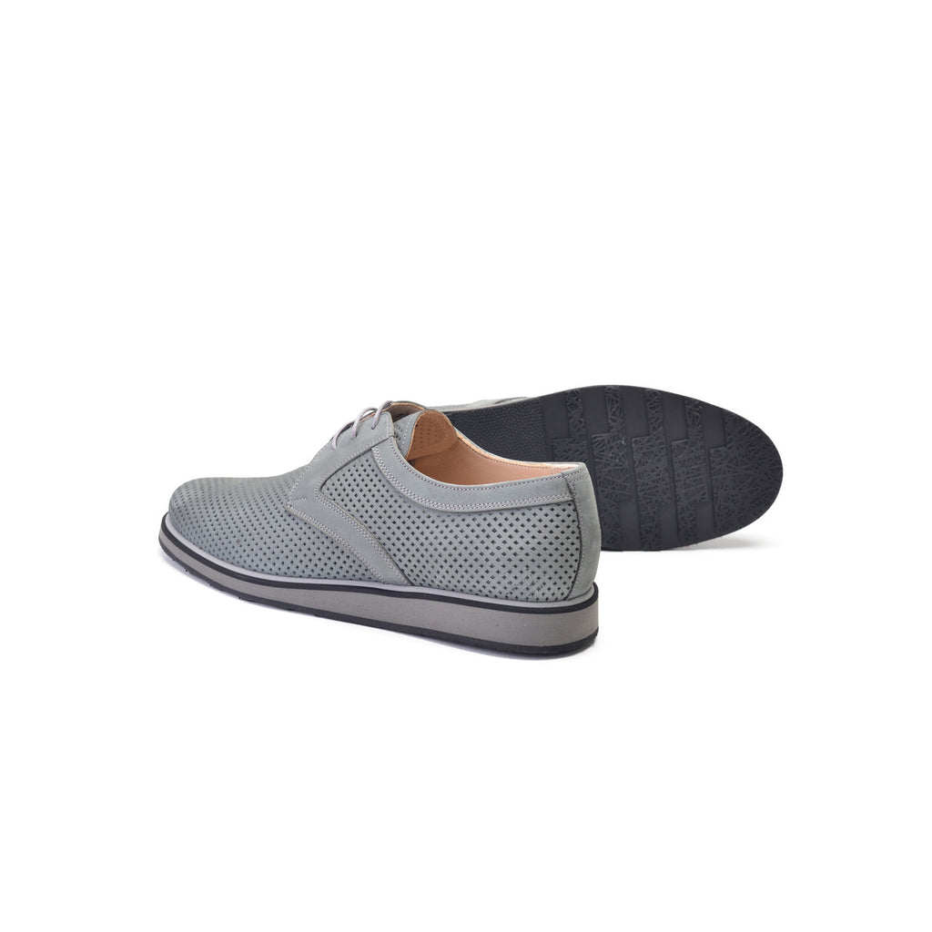 Pelle Line Exclusive 9373 Perforated Nubak Lace up- Grey
