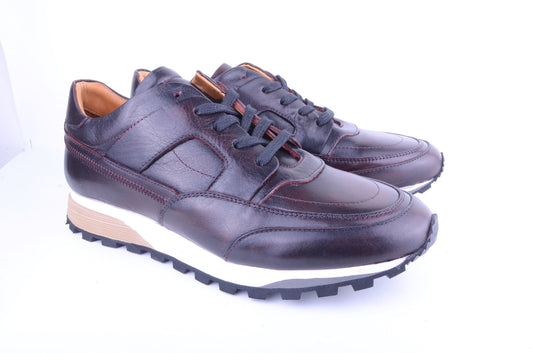 Pelle Line- 5753 Full Leather fashion Sneaker- Burgundy