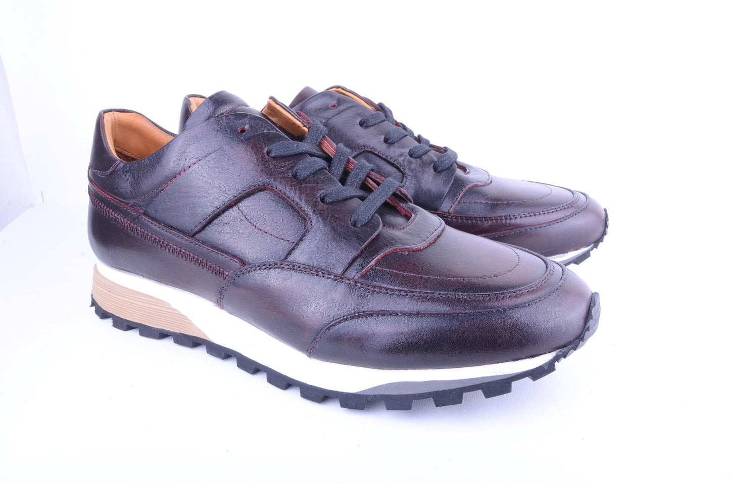 Pelle Line- 5752 Full Leather fashion Sneaker- Burgundy