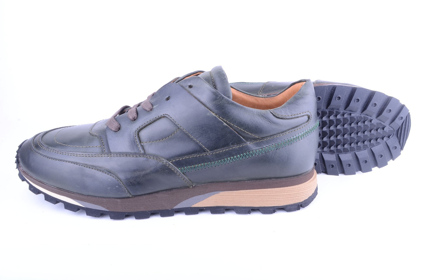 Pelle Line- 5753 Full Leather fashion Sneaker- Green